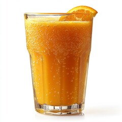 Sparkling Orange Juice in Glass with Orange Slice