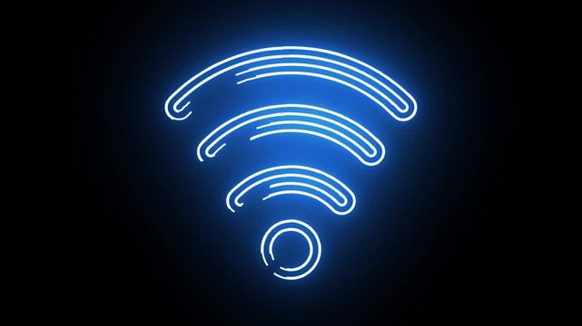 Glowing neon Commerce icon isolated on black background.