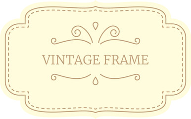 Elegant vintage frame featuring decorative swirls and a dotted border, set against a soft beige background, creating a classic and sophisticated design