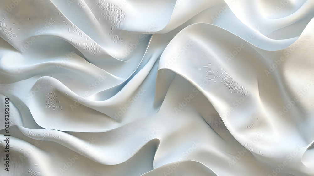 Aufkleber abstract flowing white fabric texture with soft, elegant waves and folds, creating a luxurious and s