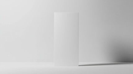 Blank white vertical advertising banner mockup ideal for showcasing promotions, sales events, and marketing displays in retail environments.