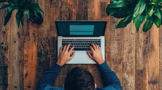 Freelancer workspace home office digital nomad lifestyle indoor environment aerial view productivity tips