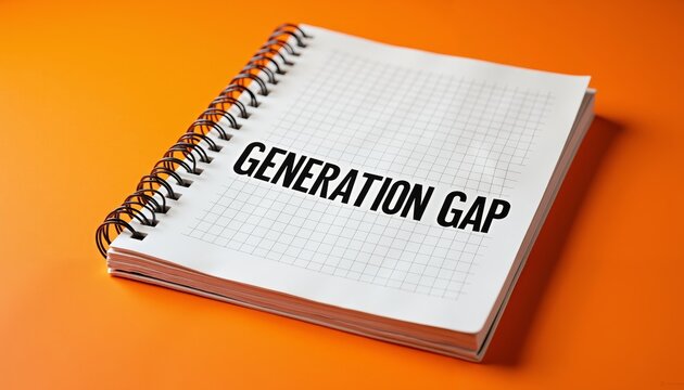 Spiral-Bound Notebook with Grid Pattern on Textured Orange Surface - Powered by Adobe