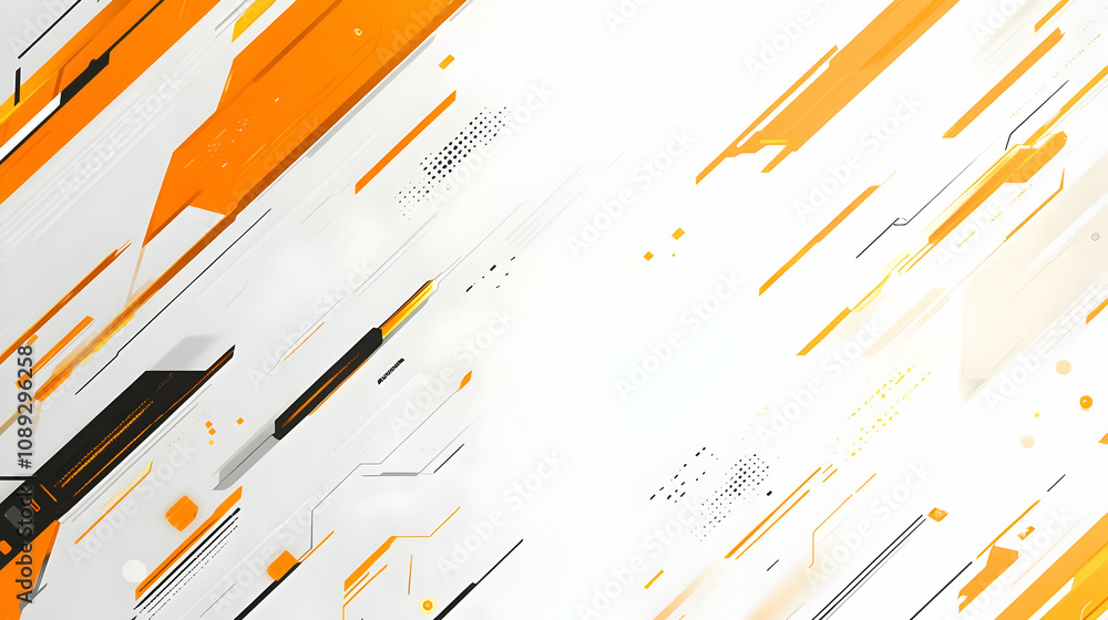 Poster abstract geometric background with orange and white diagonal lines, creating a dynamic and modern de