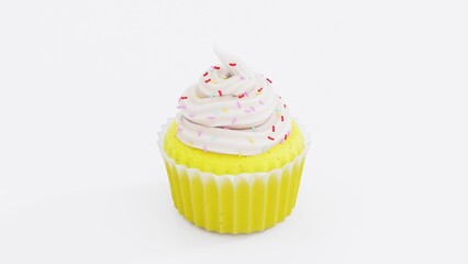 Delicious Cupcake with Buttercream Frosting and Sprinkles | Perfect for Bakery Promotions, Dessert Branding, Food Styling, and Creative Cupcake Packaging Designs