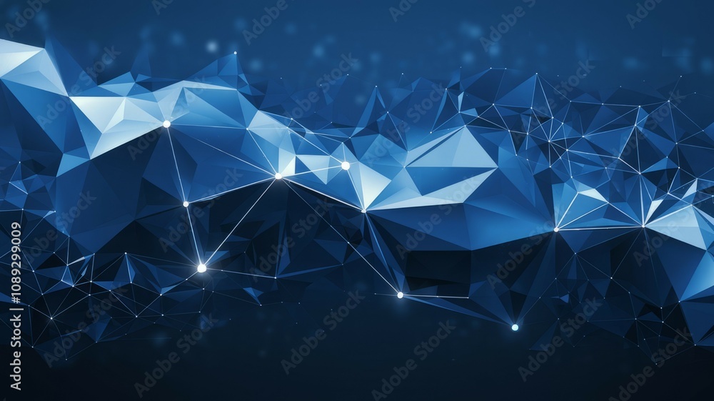 Aufkleber blue geometric network. abstract digital backdrop conveying connection, innovation, and technologica