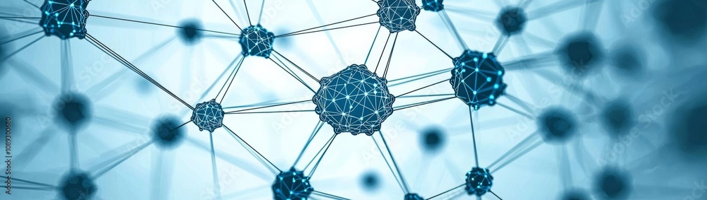 Poster digital plexus of glowing lines and dots