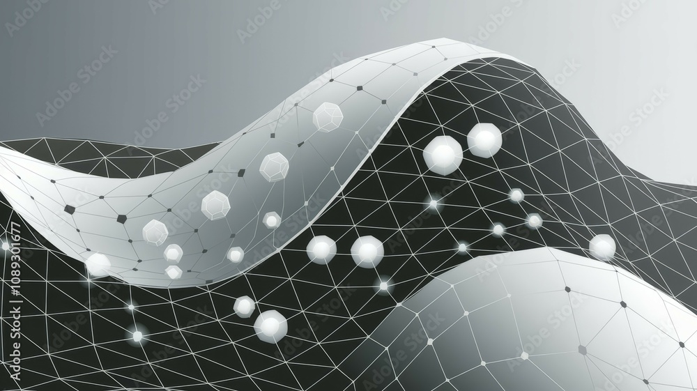 Aufkleber abstract network mesh. elegant grayscale mesh network design; symbolizes connectivity, data flow, an