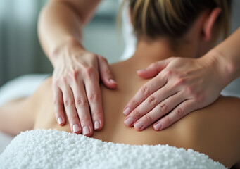 Naklejka premium relaxing professional massage experience includes gentle touch soothing snowflake sensations