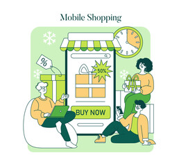 Green Monday. Flat Vector Illustration