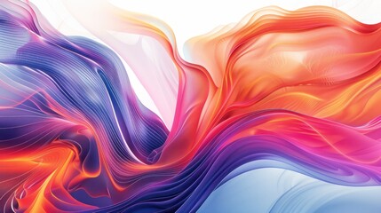 Obraz premium Abstract colorful flowing fabric, vibrant hues, dynamic movement, elegant design.