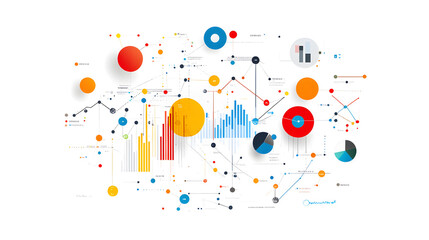 Obraz premium Data visualization with colorful graphs and charts for analysis