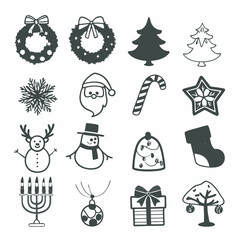 set of christmas icons