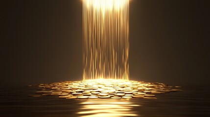 Wealth accumulation visualization conceptual art digital environment abstract perspective money and prosperity concept