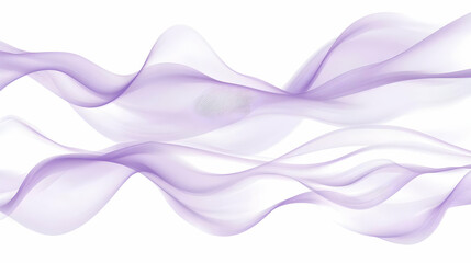 Abstract lavender waves flowing on white background.