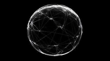 Visualizing global connections abstract network sphere digital art black background futuristic concept