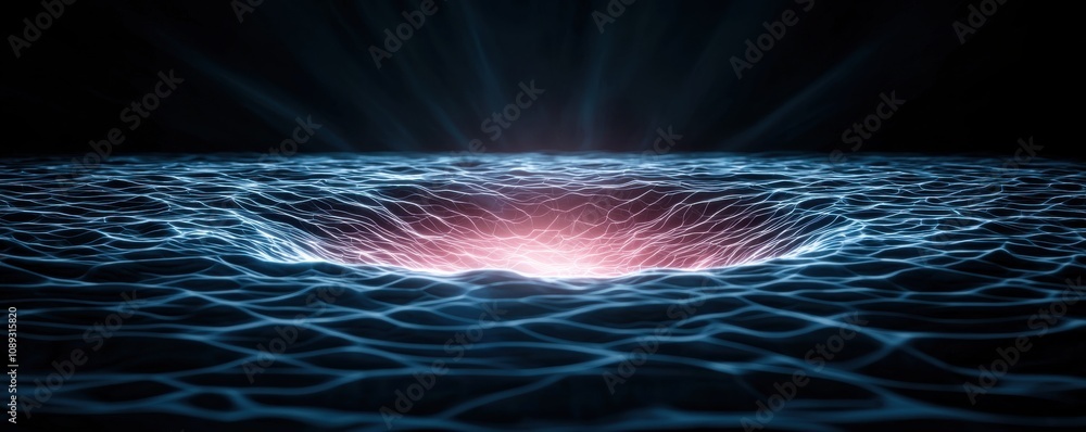 Poster a mesmerizing swirl of water, illuminated by a vibrant core, creating a captivating visual effect th