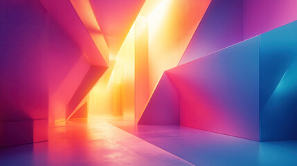 Vibrant Geometric Shapes in Pastel Hues