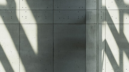 Light and shadows create an intricate pattern on a concrete wall