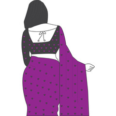 Woman In Saree Vector Art, Icons, and Graphics Design
