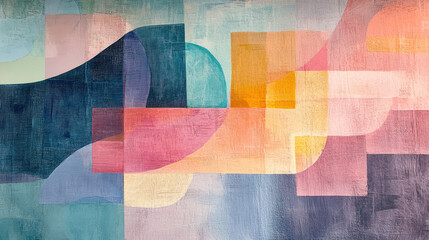 Abstract Pastel Forms in Layered Composition