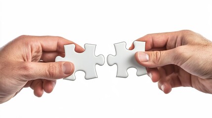 Two Hands Joining Puzzle Pieces,Symbolizing Teamwork and