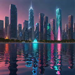 Fototapeta premium Skyscrapers Dancing in the Night 