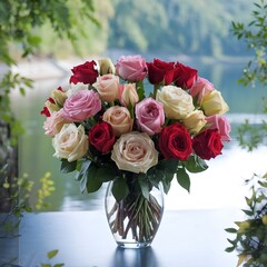 Close-up of rose bouquet