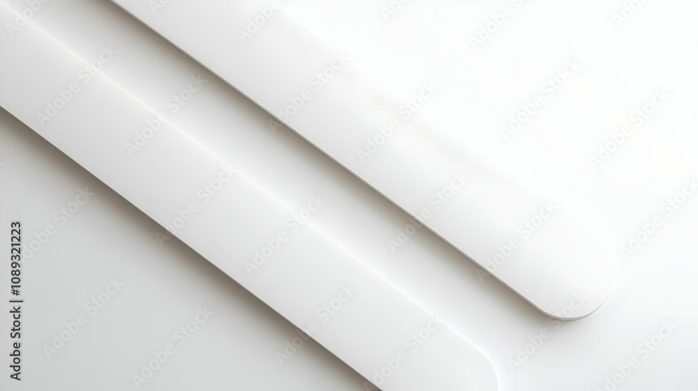 Poster abstract white diagonal lines overlap on white background.