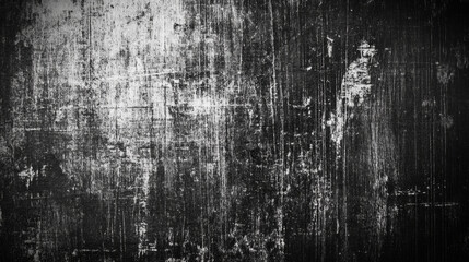 Fototapeta premium Textured black and white surface showing scratches and weathering details
