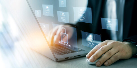 Documents law regulation and compliance rules.Software for security personal data. Documents...