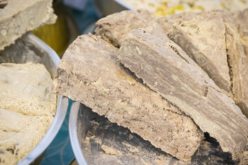 Halva with cocoa and vanilla. Traditional balkan dessert