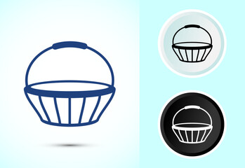 Basket icon design illustration, Shopping basket icon