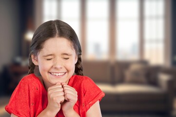 Beautiful happy child posing, people concept