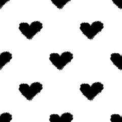 Seamless pattern with hand drawn heart doodle for decorative print, wrapping paper, greeting cards and fabric