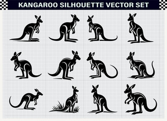 Kangaroo Silhouette Vector Illustration