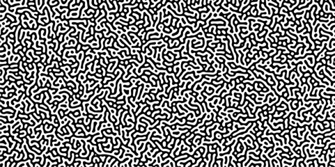 Monochrome Turing reaction background. Abstract pattern background. Linear design with biological shapes. Organic lines in memphis. Overlay template abstract Turing organic wallpaper background. 