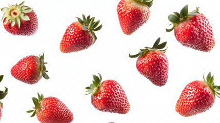 strawberries isolated on white or transparent png