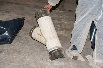 Asbestos transite pipe use for gas  line in buildingd