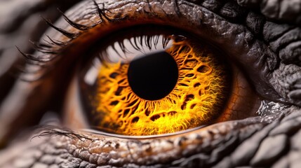 closeup of a reptilian eye showcasing intricate details and vibrant colors
