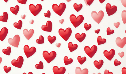 Colorful hearts create a vibrant and cheerful pattern on a light background
