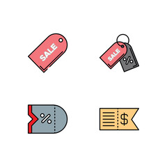 Black friday icon design vector symbol set including tag and discount coupon