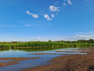 landscape with river and clouds