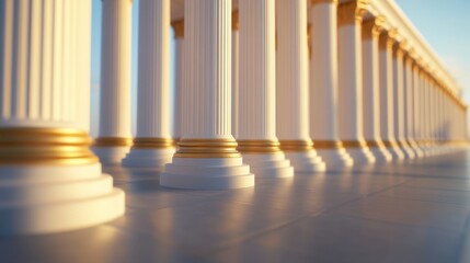 Obraz premium elegant architectural columns in soft sunlight