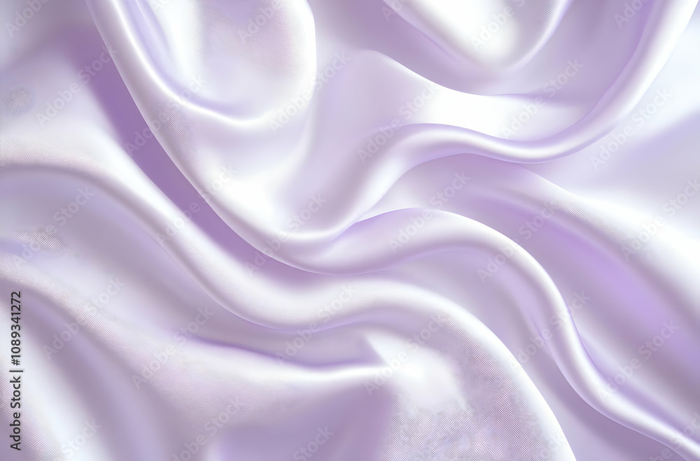 Poster soft lavender silk fabric with elegant waves and folds, creating a luxurious and smooth texture.