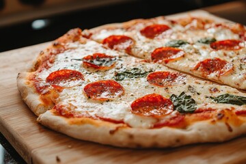 Delicious Pizza on Table Close Up