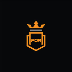 Initial PQR LOGO royal luxury KING logo template Vector
