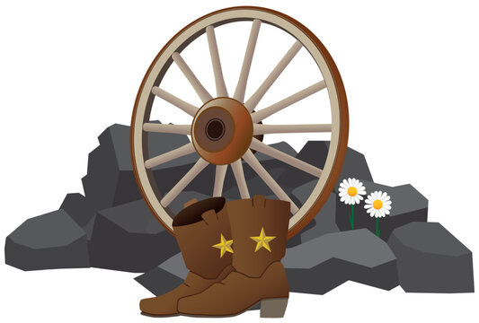 Cowboy Boots and Wagon Wheel