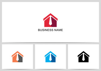 House Wearing Tie Logo Design