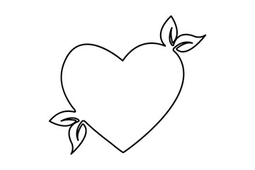 Love letter continuous one line drawing and valentine's day outline vector design
